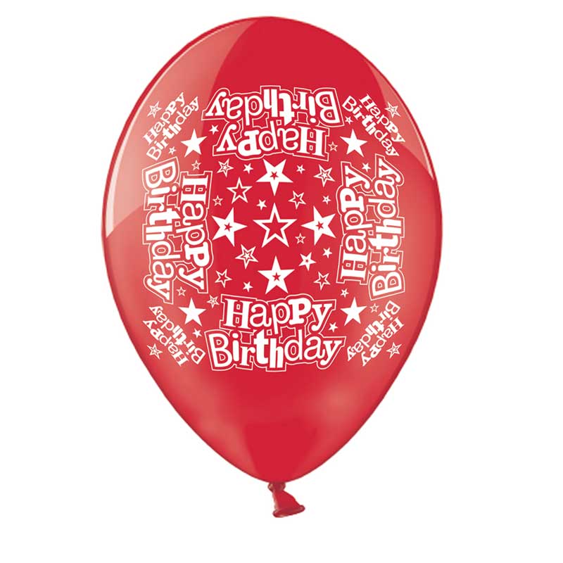10PK 9in HAPPY BIRTHDAY PRINTED BALLOONS