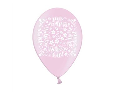 10PK 9in BIRTHDAY GIRL PRINTED BALLOONS