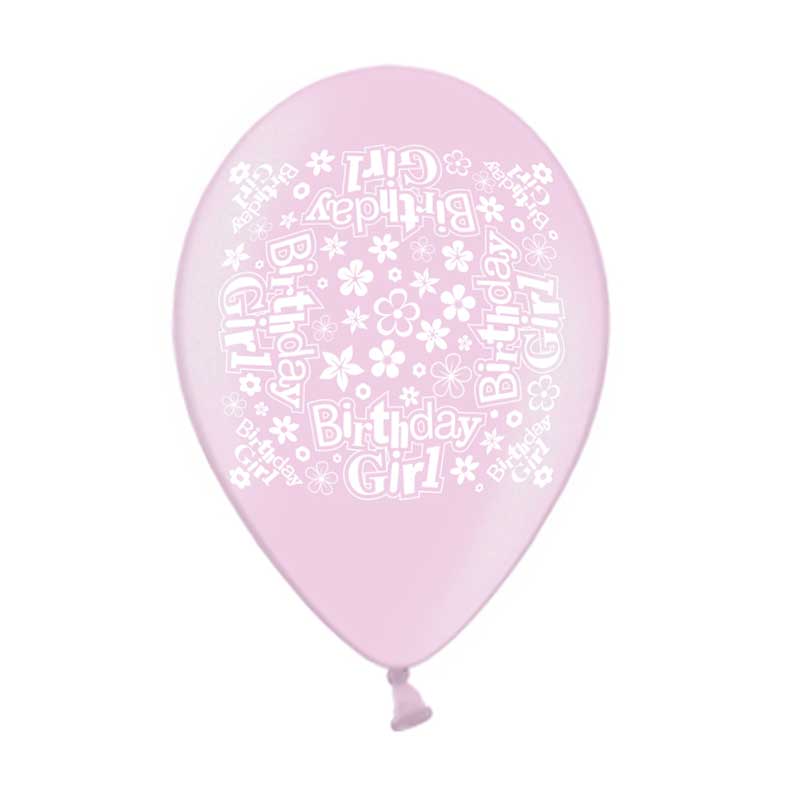 10PK 9in BIRTHDAY GIRL PRINTED BALLOONS