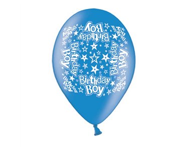 10PK 9in BIRTHDAY BOY PRINTED BALLOONS