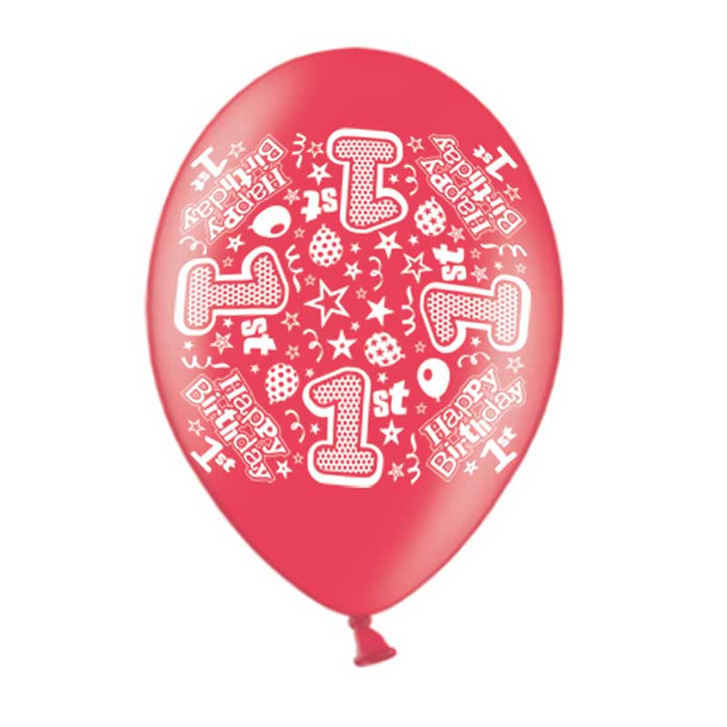 10PK 9in AGE 1 PRINTED BALLOONS