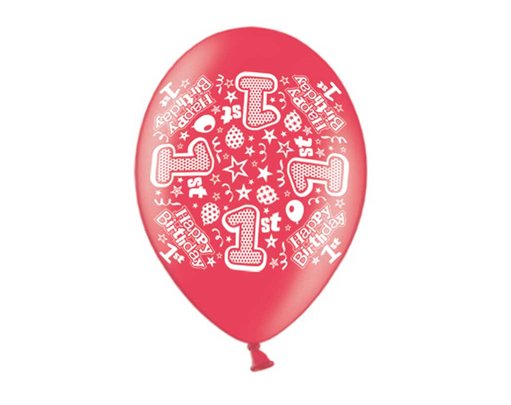 10PK 9in AGE 1 PRINTED BALLOONS