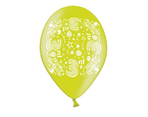 10PK 9in AGE 3 PRINTED BALLOONS