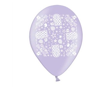 10PK 9in AGE 5 PRINTED BALLOONS