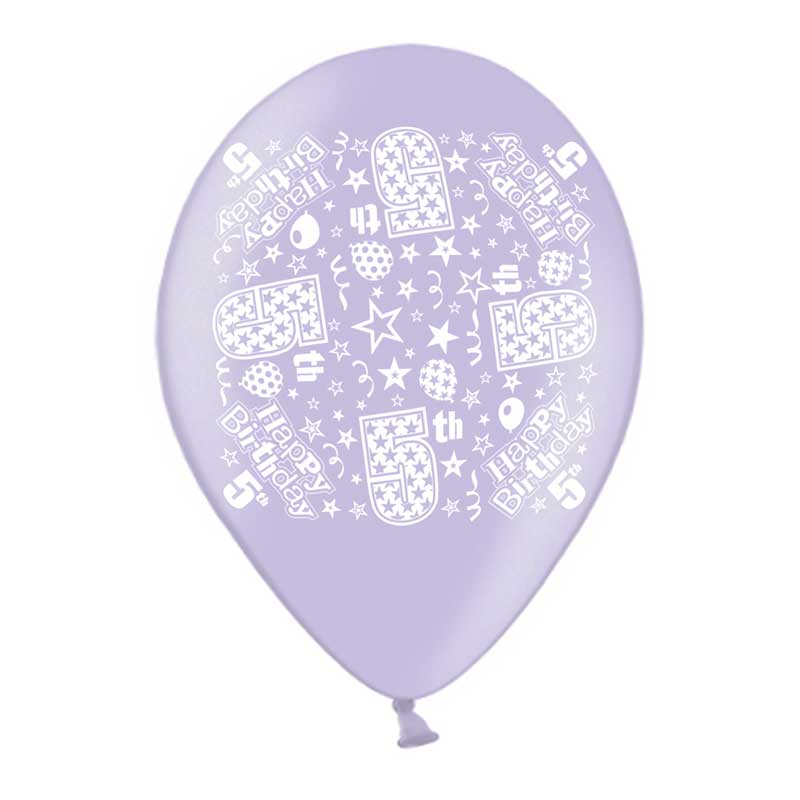 10PK 9in AGE 5 PRINTED BALLOONS