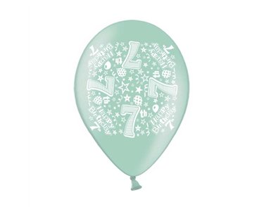 10PK 9in AGE 7 PRINTED BALLOONS