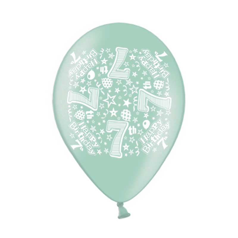 10PK 9in AGE 7 PRINTED BALLOONS