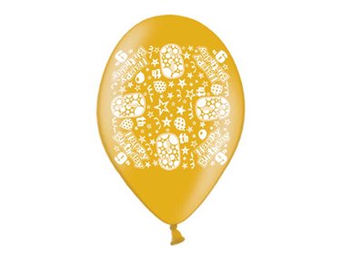 10PK 9in AGE 9 PRINTED BALLOONS