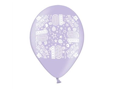 10PK 9in AGE 10 PRINTED BALLOONS