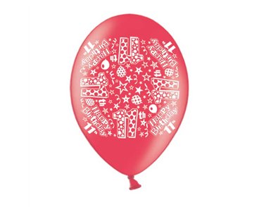10PK 9in AGE 11 PRINTED BALLOONS