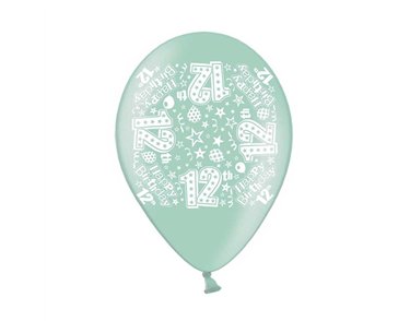 10PK 9in AGE 12 PRINTED BALLOONS