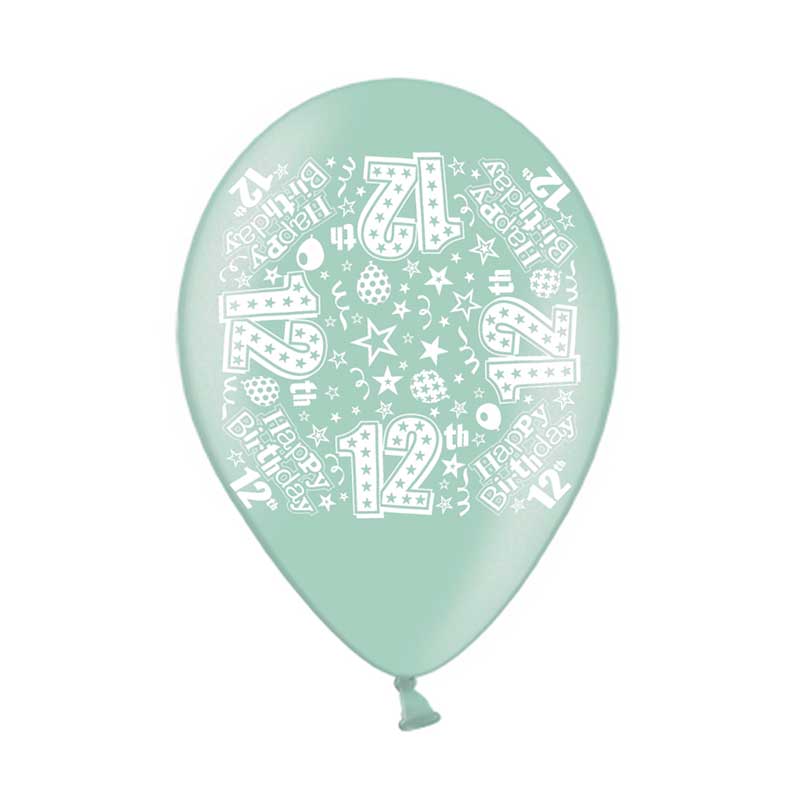 10PK 9in AGE 12 PRINTED BALLOONS