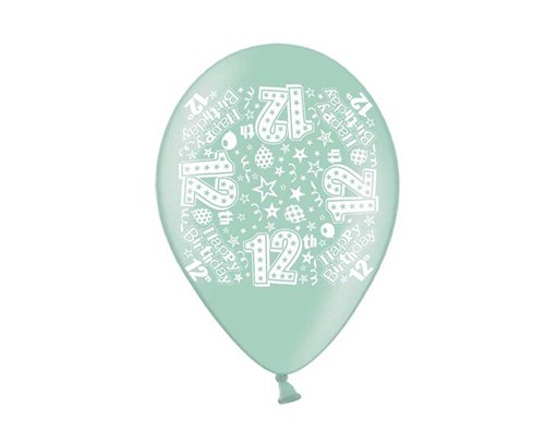 10PK 9in AGE 12 PRINTED BALLOONS