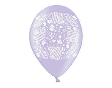 10PK 9in AGE 18 PRINTED BALLOONS