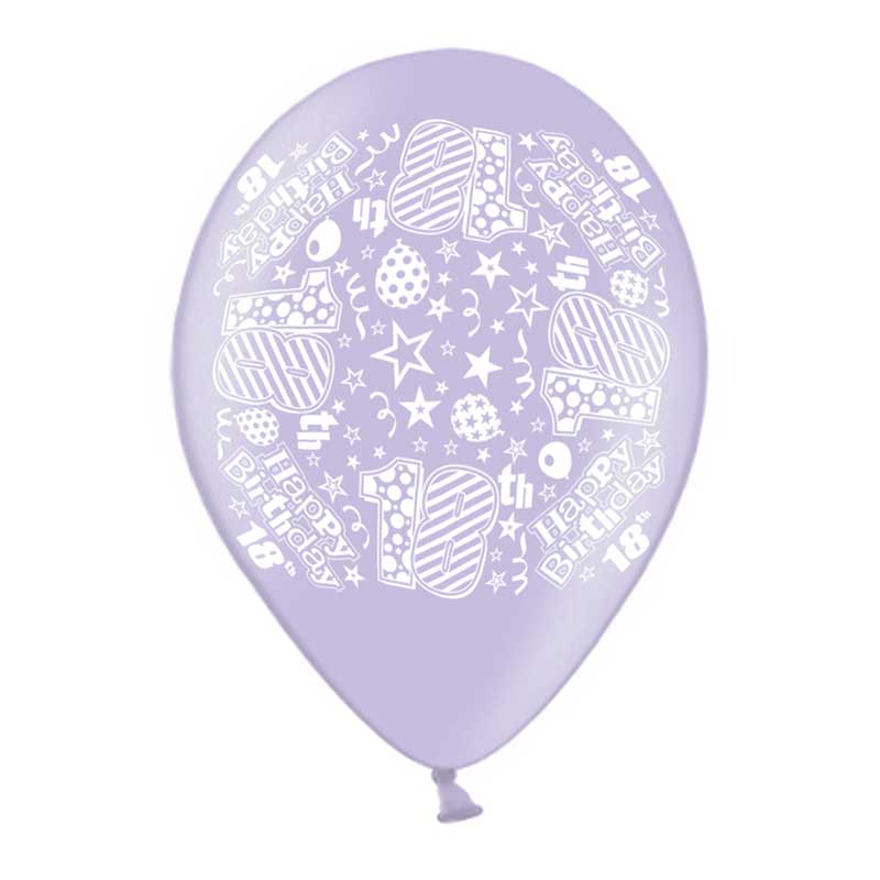 10PK 9in AGE 18 PRINTED BALLOONS
