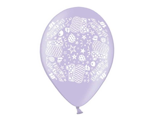 10PK 9in AGE 18 PRINTED BALLOONS