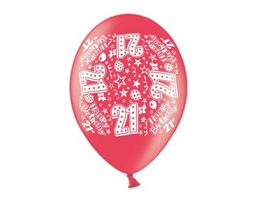 10PK 9in AGE 21 PRINTED BALLOONS