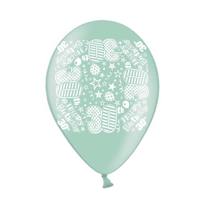 10PK 9in AGE 30 PRINTED BALLOONS