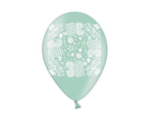 10PK 9in AGE 30 PRINTED BALLOONS