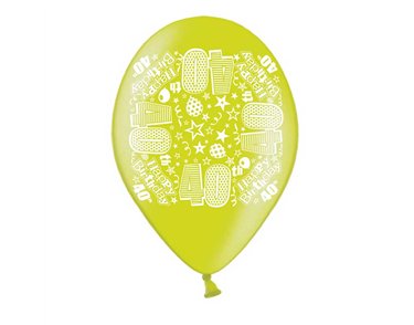 10PK 9in AGE 40 PRINTED BALLOONS