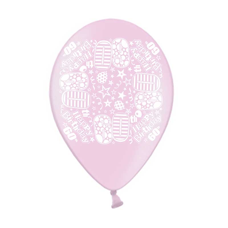 10PK 9in AGE 60 PRINTED BALLOONS