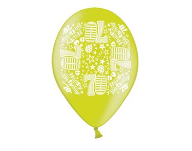 10PK 9in AGE 70 PRINTED BALLOONS