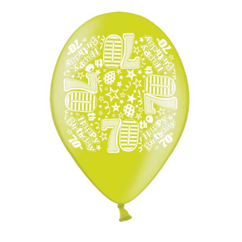 10PK 9in AGE 70 PRINTED BALLOONS
