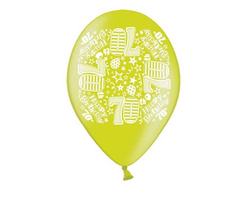 10PK 9in AGE 70 PRINTED BALLOONS