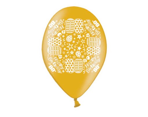 10PK 9in AGE 80 PRINTED BALLOONS