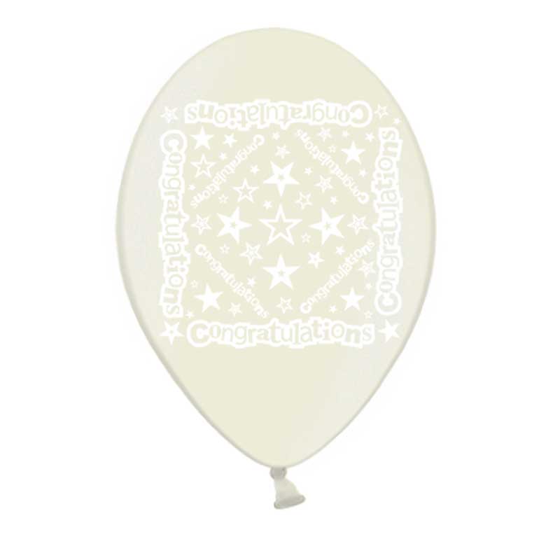 10PK 9in CONGRATULATIONS PRINTED BALLOONS