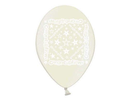 10PK 9in CONGRATULATIONS PRINTED BALLOONS