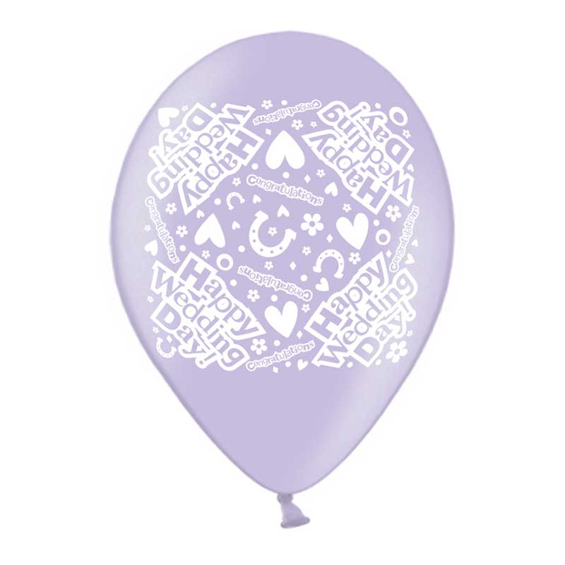 10PK 9in WEDDING PRINTED BALLOONS