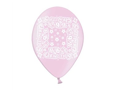 10PK 9in CHRISTENING GIRL PRINTED BALLOONS
