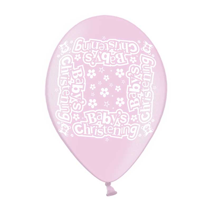 10PK 9in CHRISTENING GIRL PRINTED BALLOONS