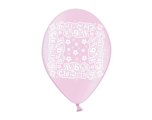 10PK 9in CHRISTENING GIRL PRINTED BALLOONS