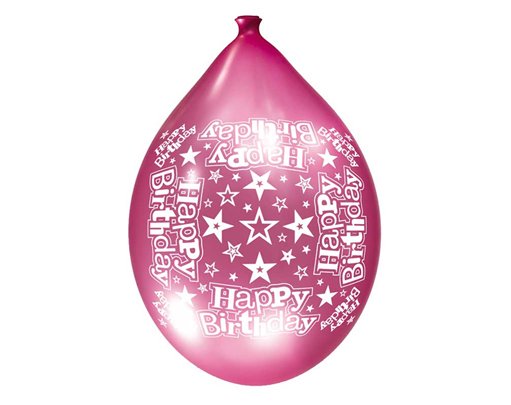 6PK 11in BIRTHDAY GIRL LUXURY PRINTED SATIN BALLOONS
