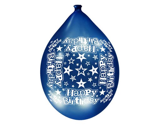 6PK 11in BIRTHDAY BOY LUXURY PRINTED SATIN BALLOONS