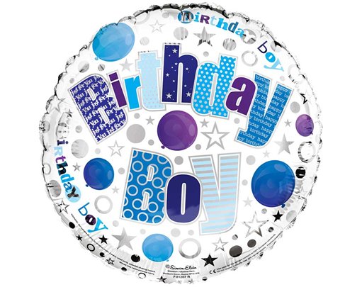 18in BIRTHDAY BOY FOIL BALLOON