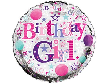 18in BIRTHDAY GIRL FOIL BALLOON