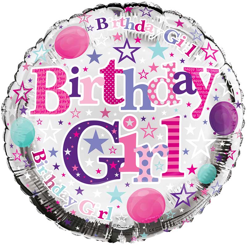 18in BIRTHDAY GIRL FOIL BALLOON