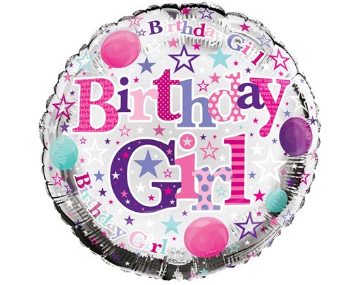 18in BIRTHDAY GIRL FOIL BALLOON