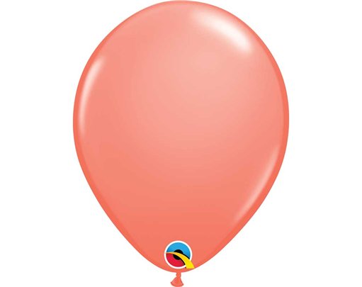 25PK 11in PLAIN CORAL QUALATEX