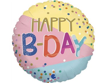 18in FUNKY DOTS B-DAY FOIL BALLOON