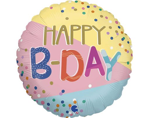 18in FUNKY DOTS B-DAY FOIL BALLOON