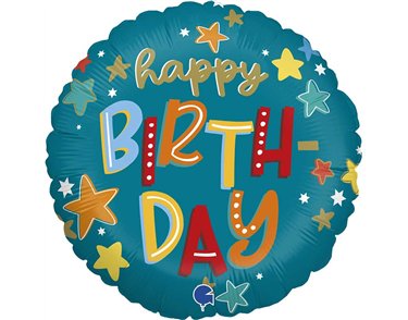 18in STARS BIRTHDAY FOIL BALLOON