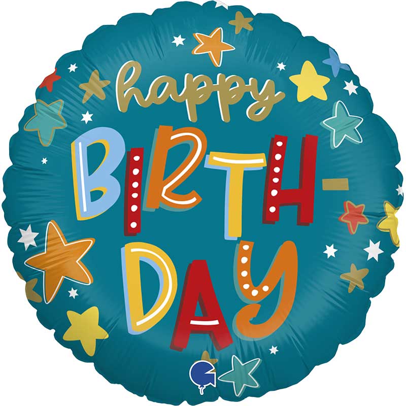 18in STARS BIRTHDAY FOIL BALLOON