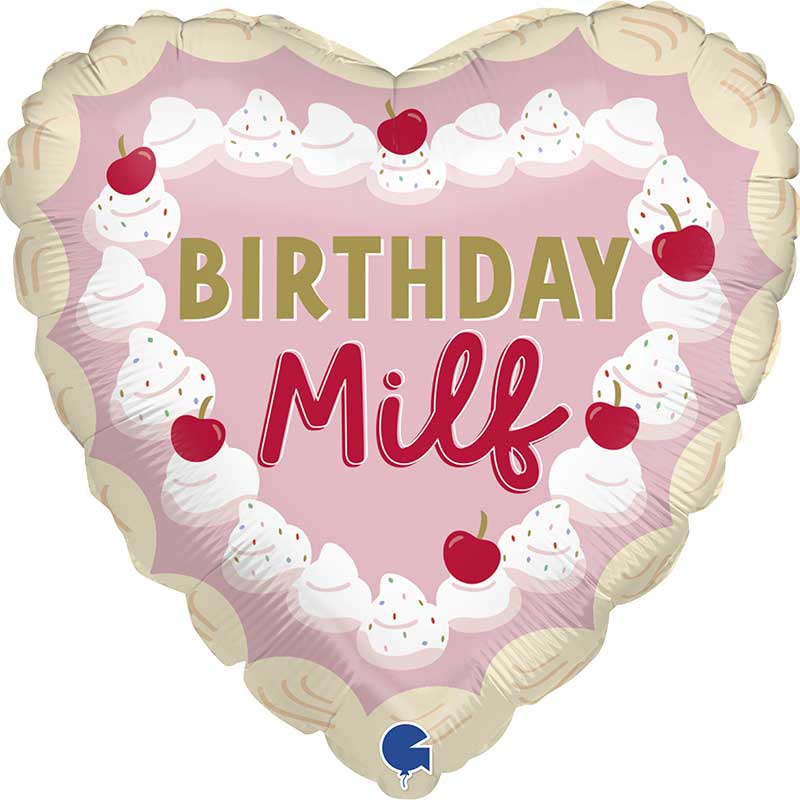 18in BIRTHDAY MILF FOIL BALLOON