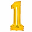 36in GOLD 1 AMSCAN FOIL BALLOON