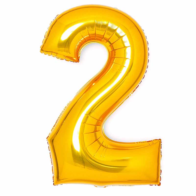 36in GOLD 2 AMSCAN FOIL BALLOON