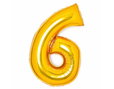 36in GOLD 6 AMSCAN FOIL BALLOON